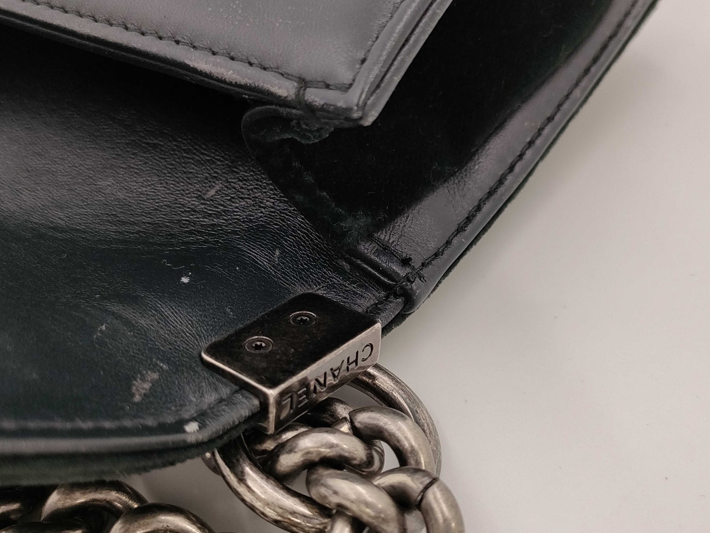 CHANEL Boy Chanel 20 Velour Shoulder Bag