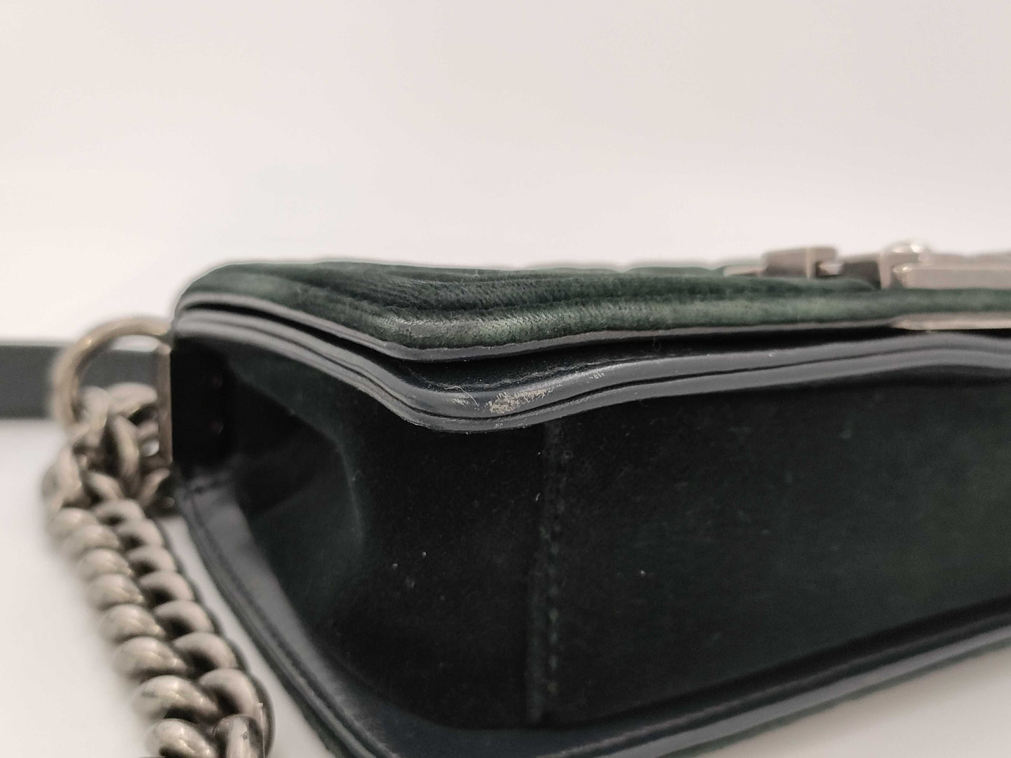 CHANEL Boy Chanel 20 Velour Shoulder Bag