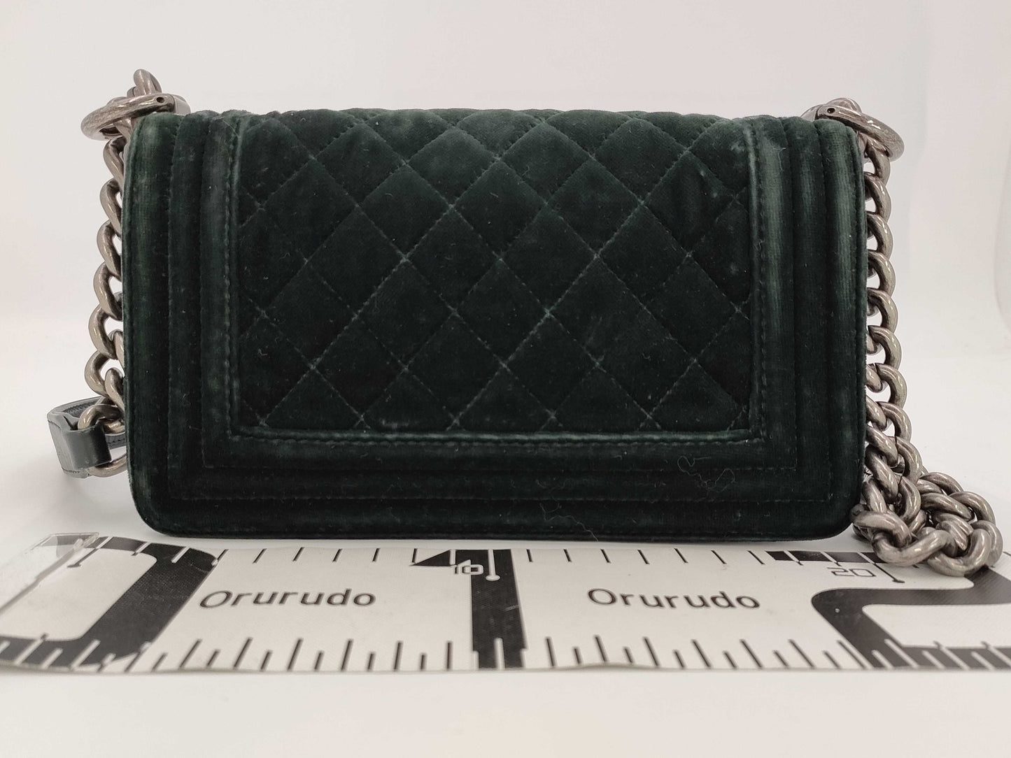 CHANEL Boy Chanel 20 Velour Shoulder Bag