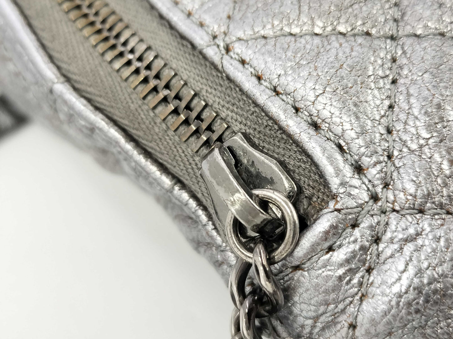 CHANEL Metallic Silver Waist Pouch, 19th Series, A94102