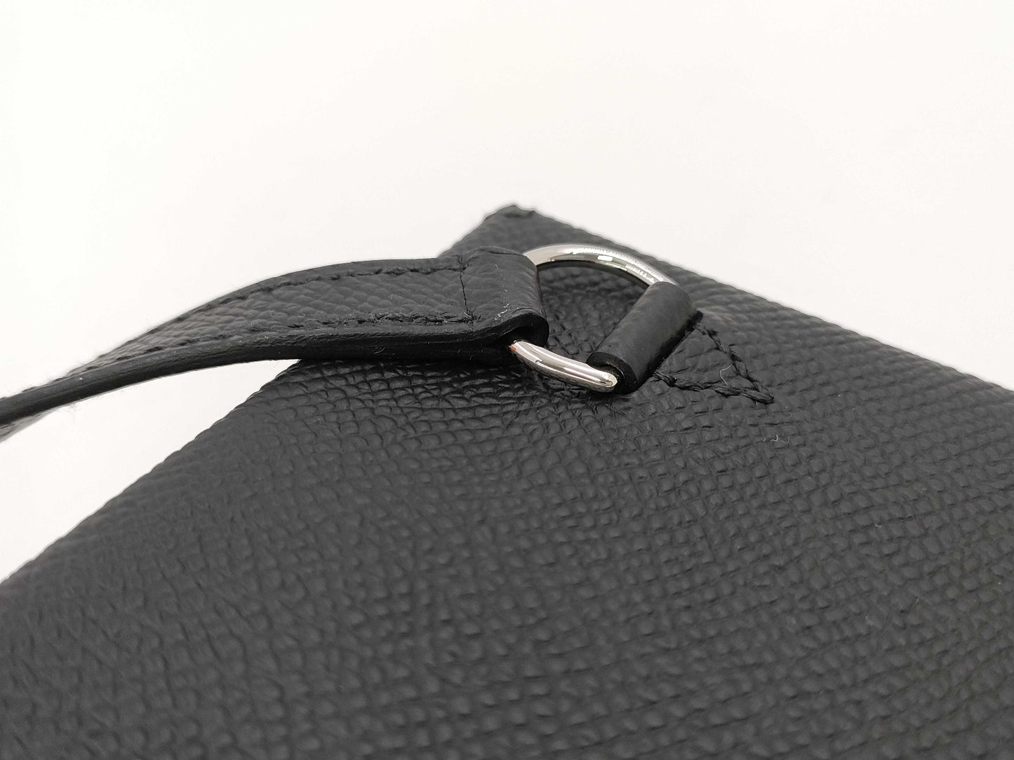 HERMES Kelly Multi-Pocket To-Go Shoulder Bag in Epsom Noir with Silver Hardware and Silver-Tone W Stamp