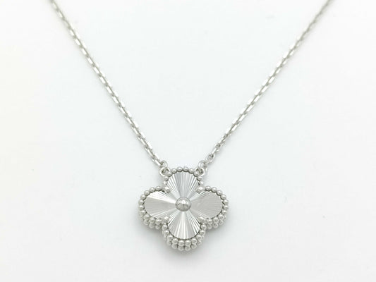 Vintage Alhambra Guilloche Necklace in WG AU750, 6.8g