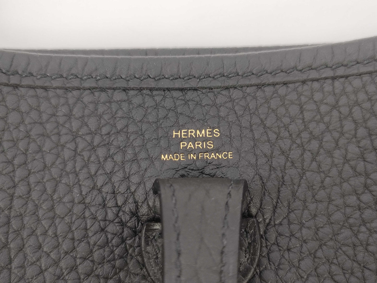 HERMES Mini Evelyne Amazone 16 TPM Noir Shoulder Bag with Gold Hardware and GP K Stamp