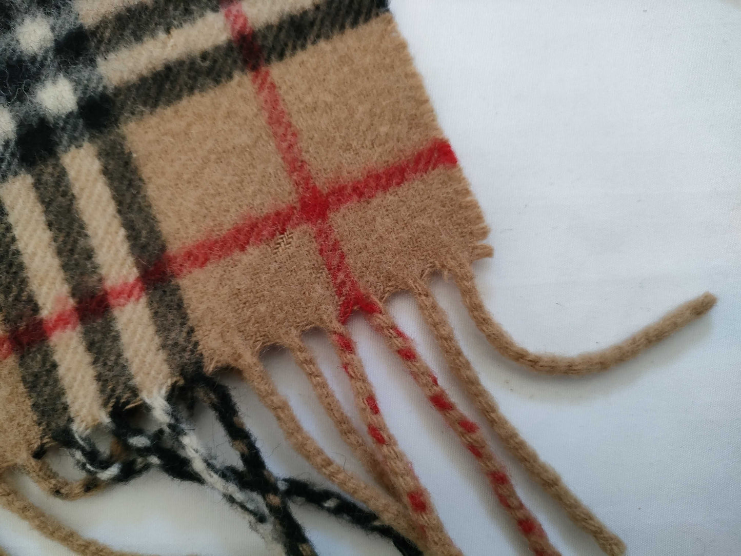 BURBERRY / Fringe Scarf / Nova Check / Made in England / 100% Lambswool / Beige Other Accessories
