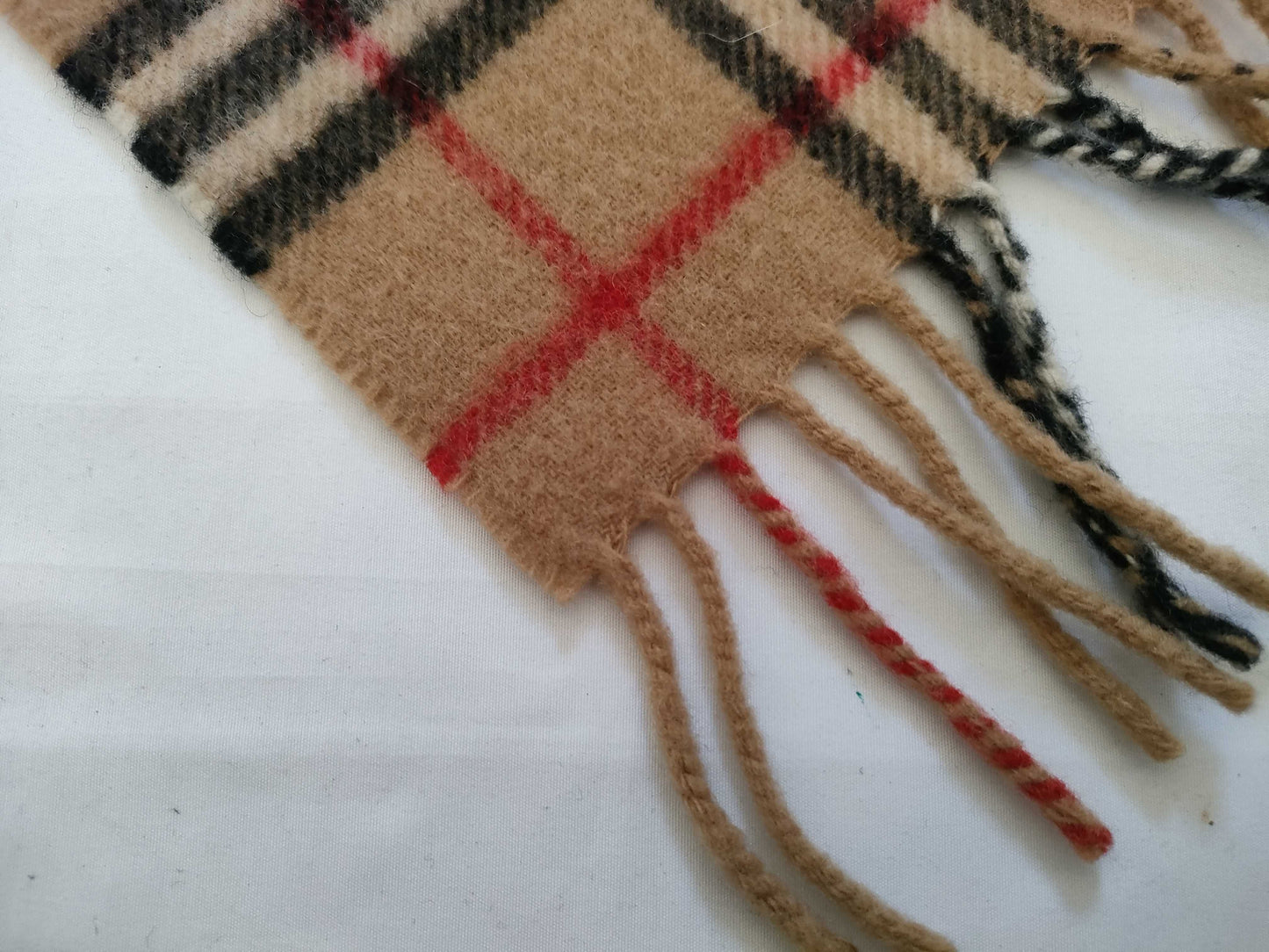 BURBERRY / Fringe Scarf / Nova Check / Made in England / 100% Lambswool / Beige Other Accessories