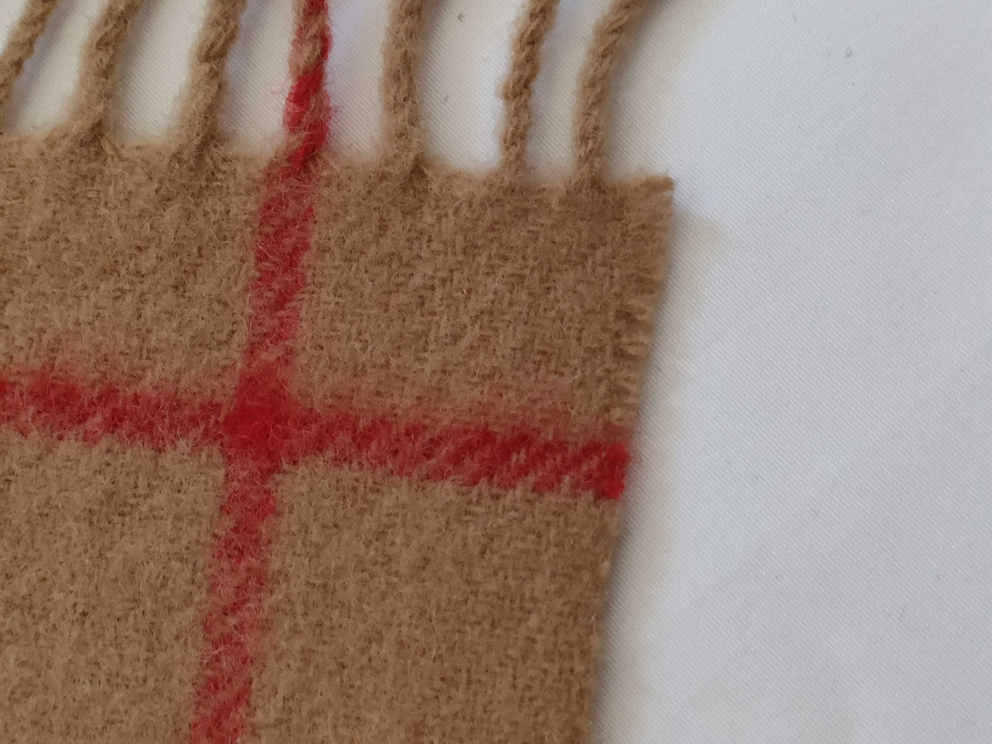 BURBERRY / Fringe Scarf / Nova Check / Made in England / 100% Lambswool / Beige Other Accessories