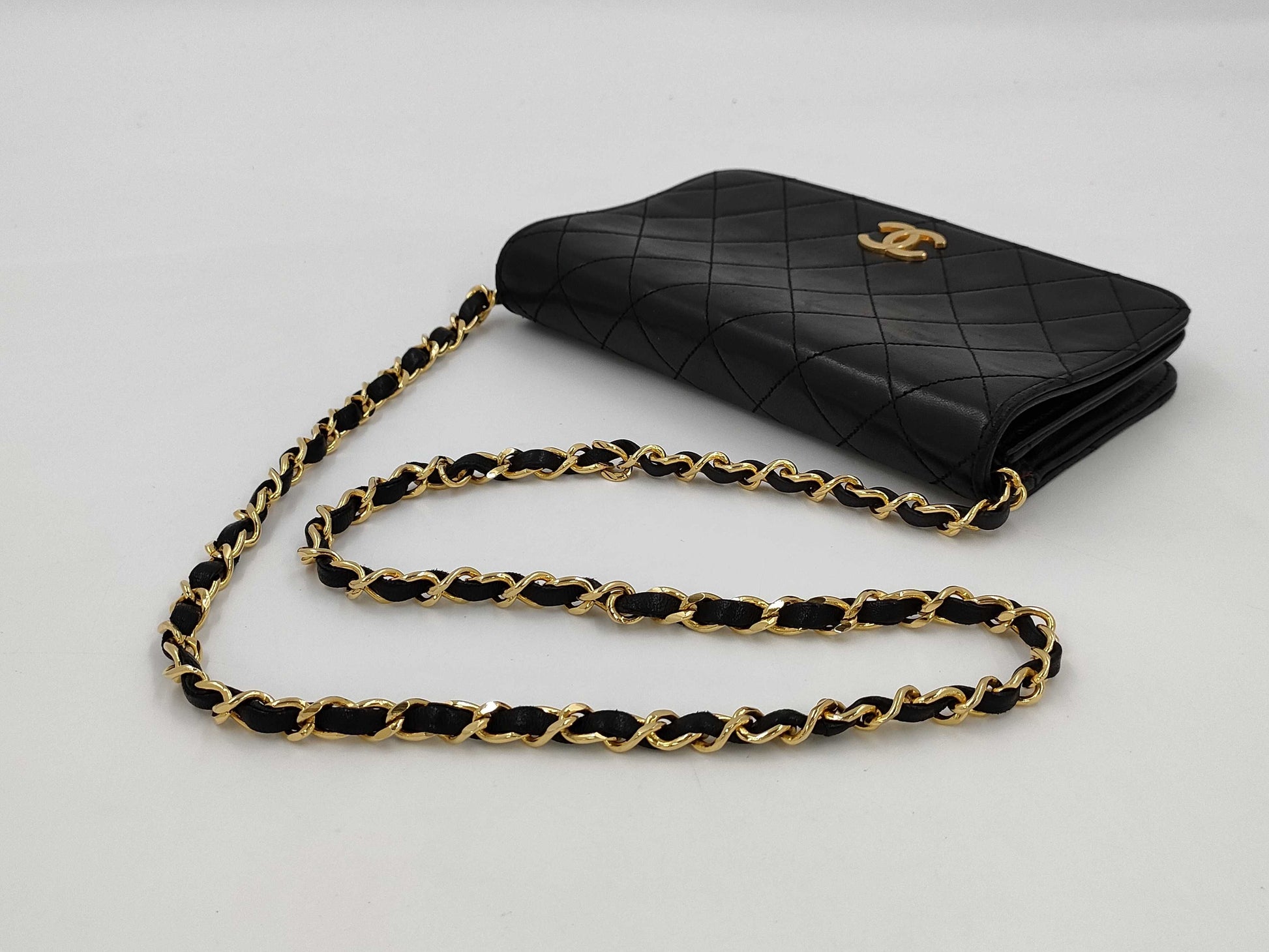 CHANEL Matelassé Full Flap Push Lock Chain Shoulder Bag
