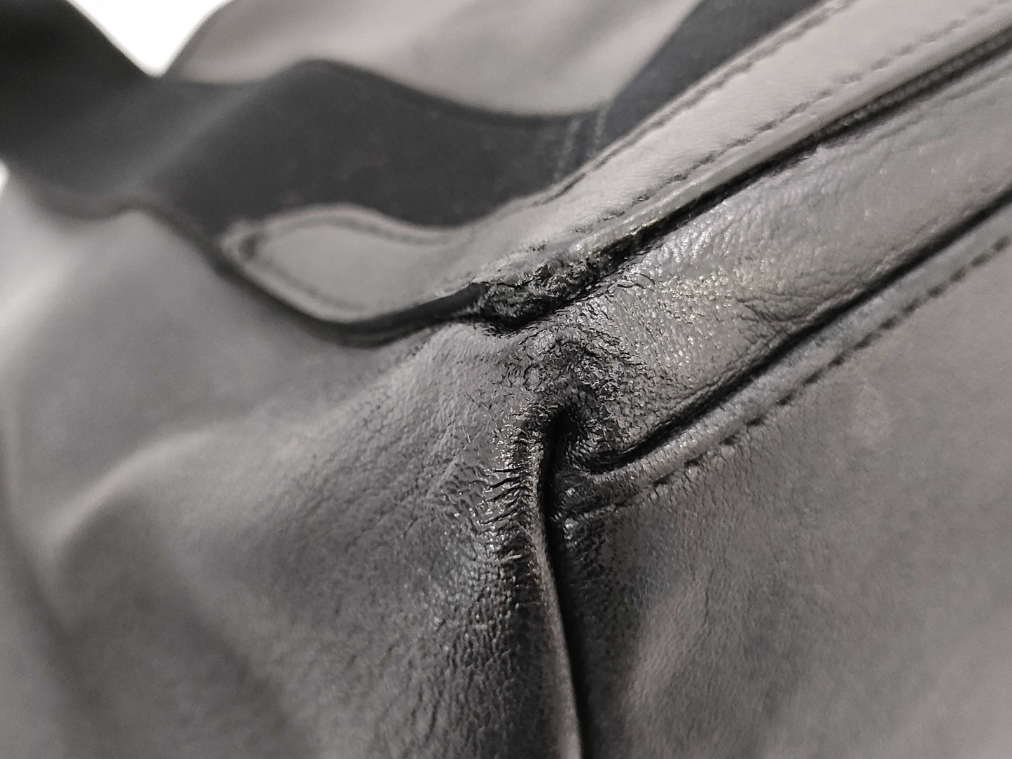 BALENCIAGA Navy Cabas Leather Handbag