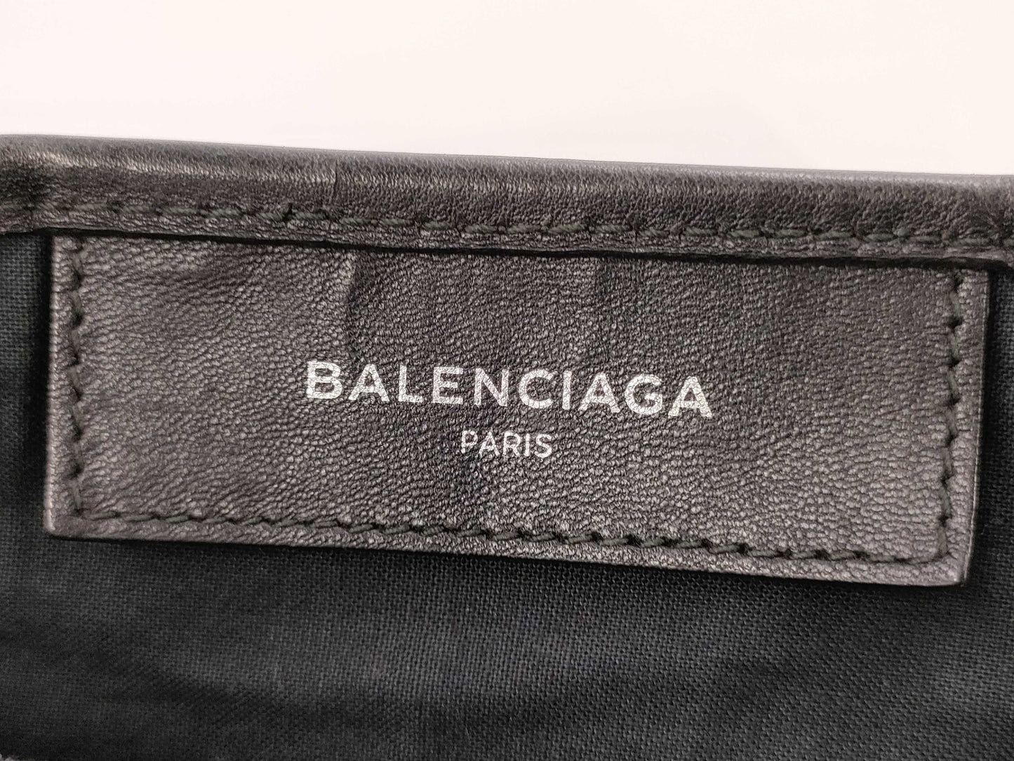 BALENCIAGA Navy Cabas Leather Handbag