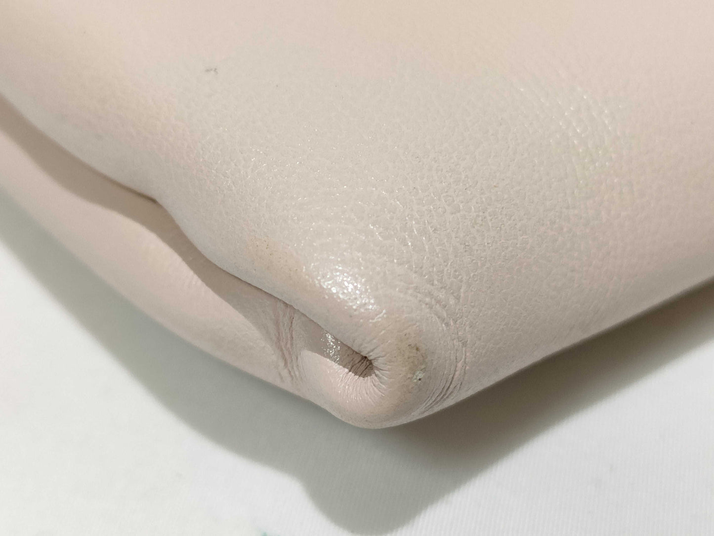 FENDI Clutch Bag Pink Beige Leather Clutch Bag