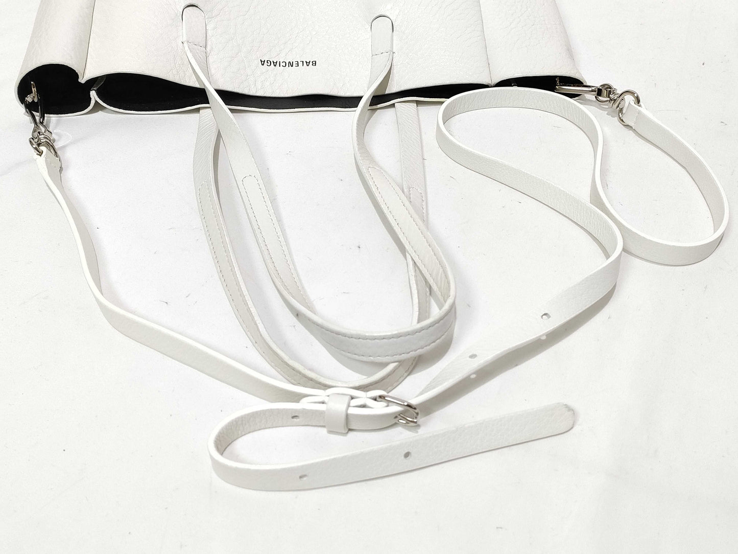 BALENCIAGA Everyday Tote, Leather, White, 2-Way, 489813 Tote Bag