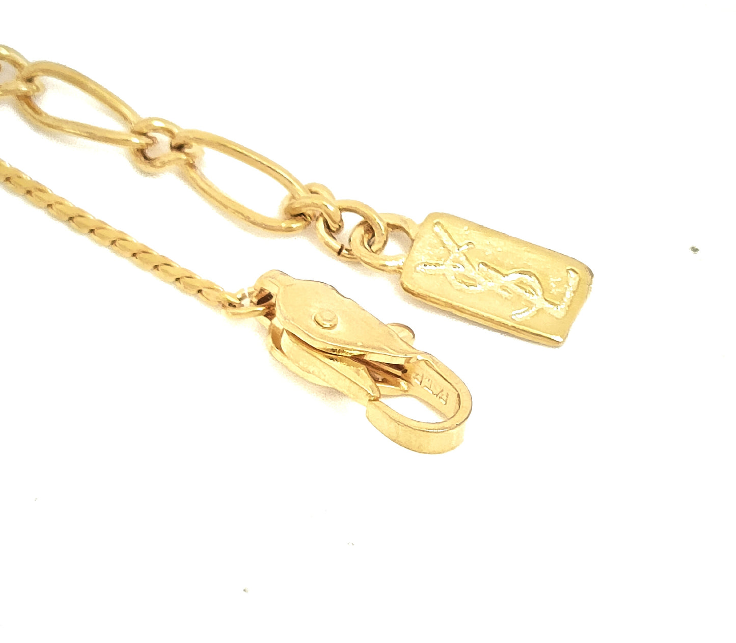 Yves Saint Laurent Yves Saint Laurent Gold & Black Logo Pendant Necklace 7.4g Necklace