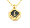 Yves Saint Laurent Yves Saint Laurent Gold & Black Logo Pendant Necklace 7.4g Necklace