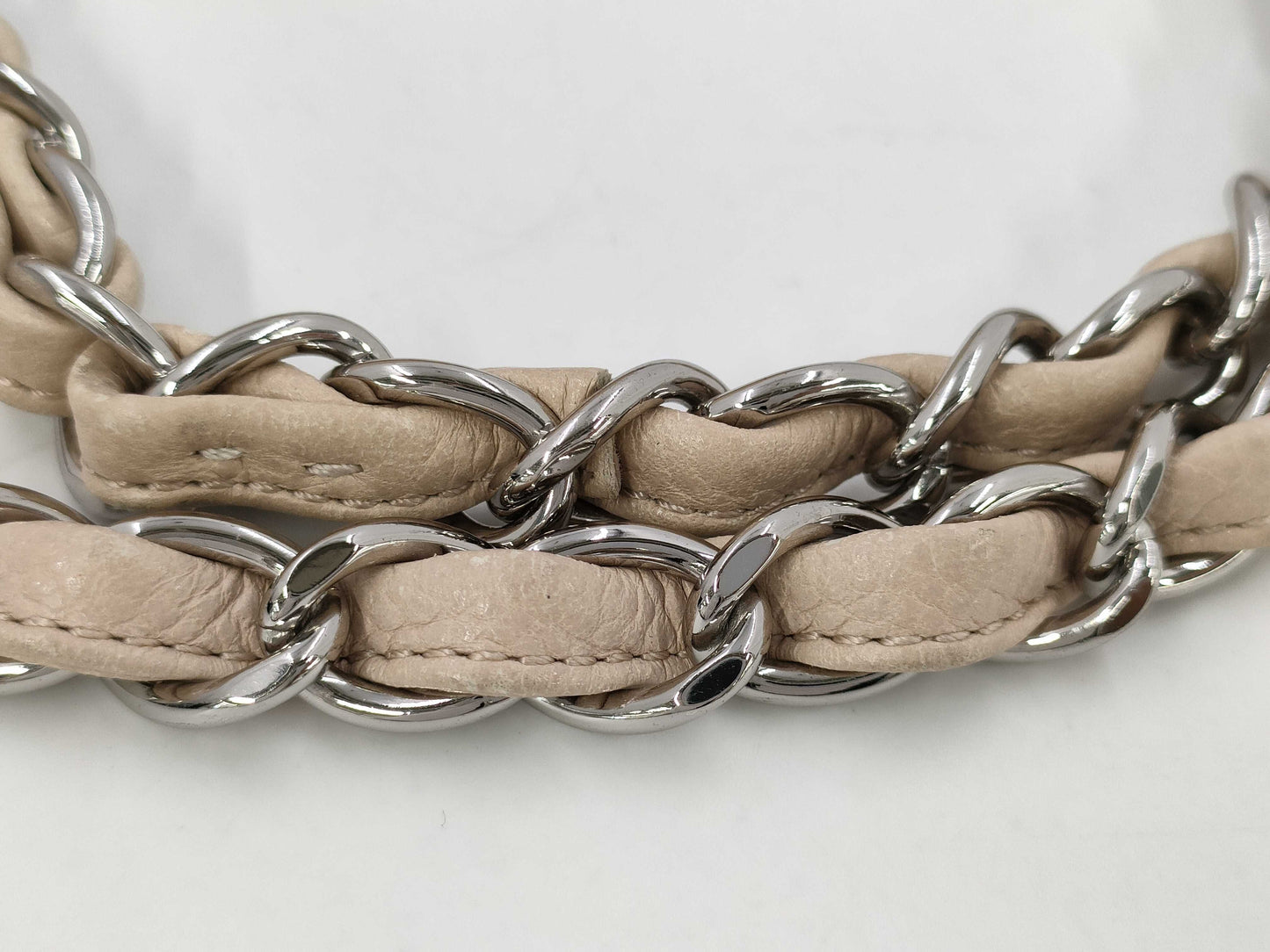 CHANEL Caviar Skin Beige Shoulder Bag