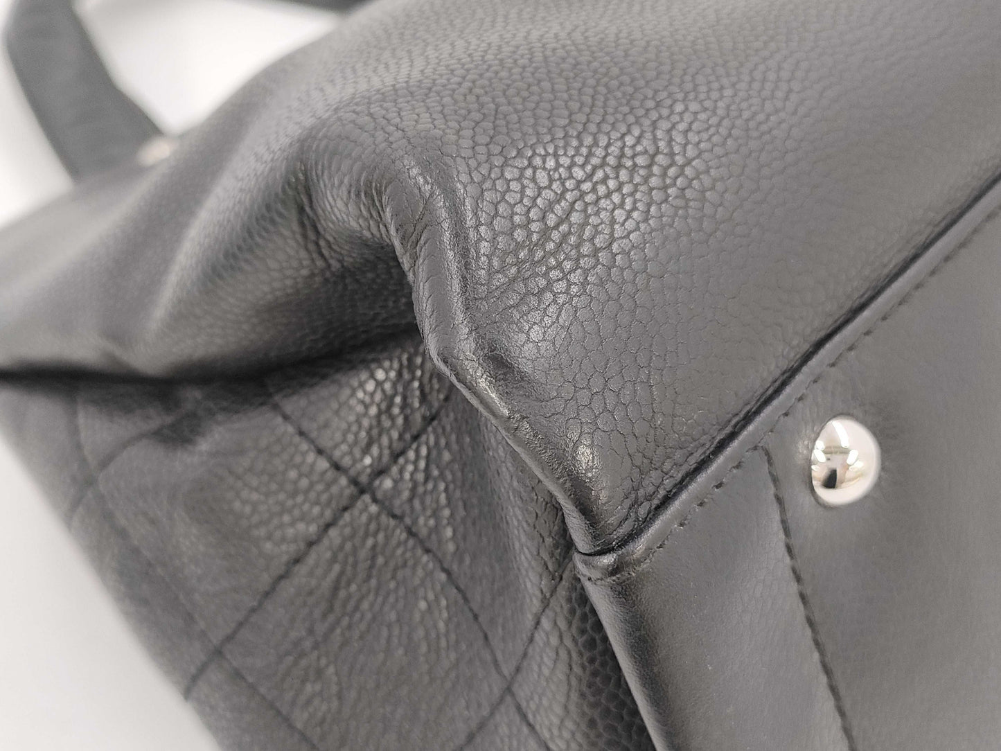 CHANEL Caviar Tote Bag, Black with Silver Hardware
