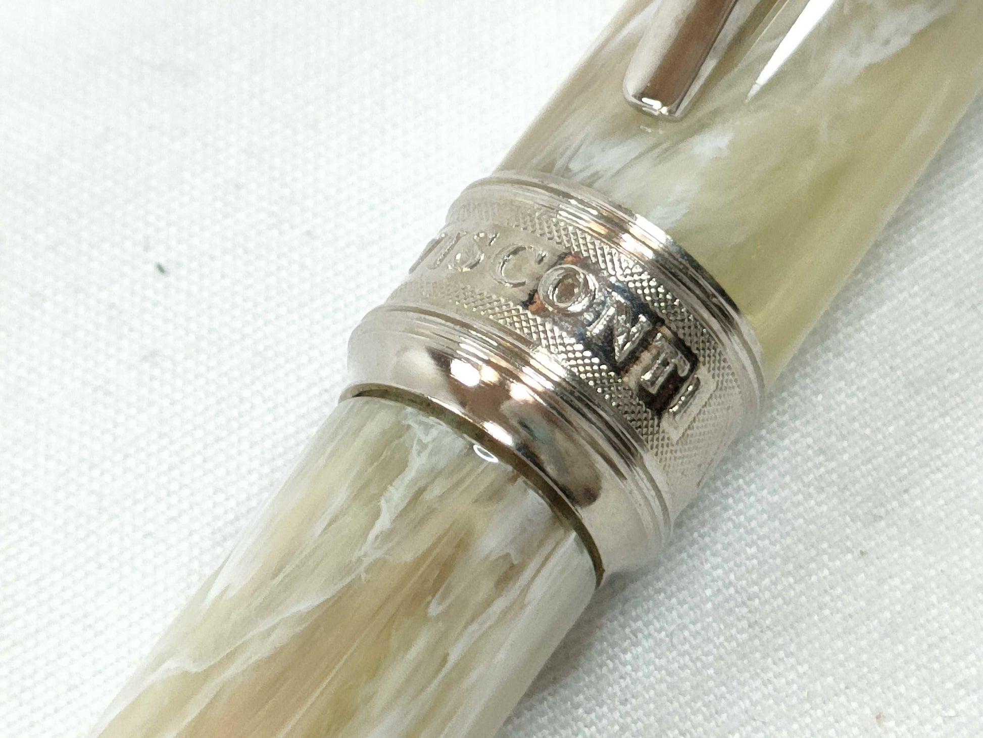 VISCONTI Knock Ballpoint Pen, Marble White x Silver, Pens & Fountain Pens