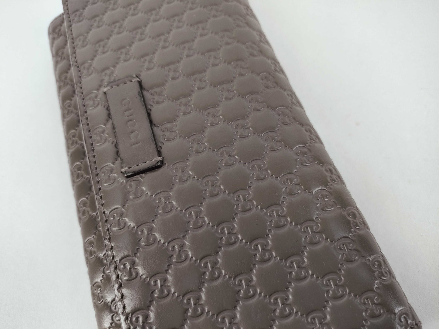 GUCCI Guccissima Gucci Micro Guccissima Bi-fold Long Wallet Leather Gray 449396 Wallet