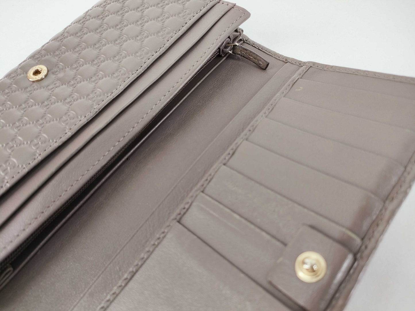 GUCCI Guccissima Gucci Micro Guccissima Bi-fold Long Wallet Leather Gray 449396 Wallet