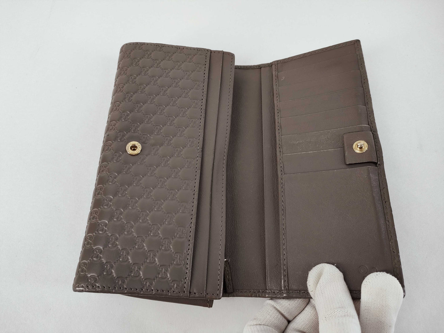 GUCCI Guccissima Gucci Micro Guccissima Bi-fold Long Wallet Leather Gray 449396 Wallet