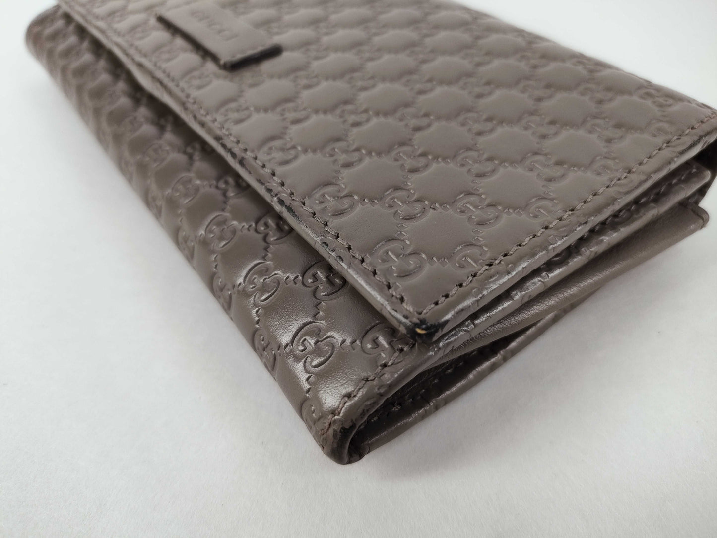GUCCI Guccissima Gucci Micro Guccissima Bi-fold Long Wallet Leather Gray 449396 Wallet