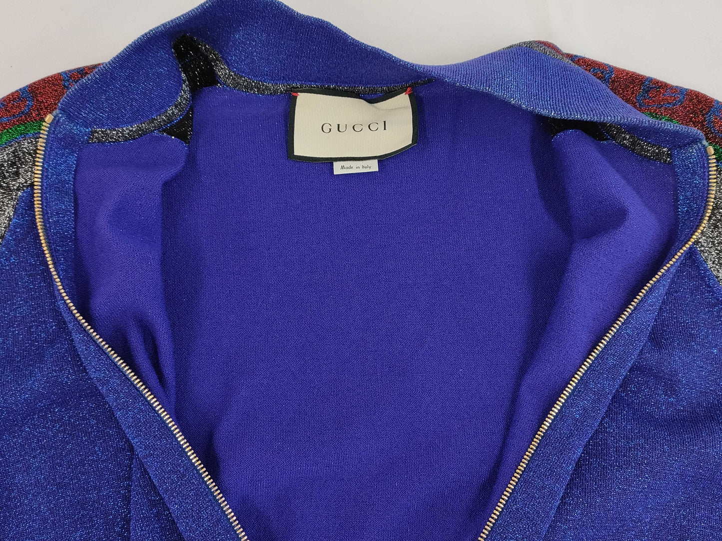 GUCCI GG logo interlocking logo glitter jersey top jacket