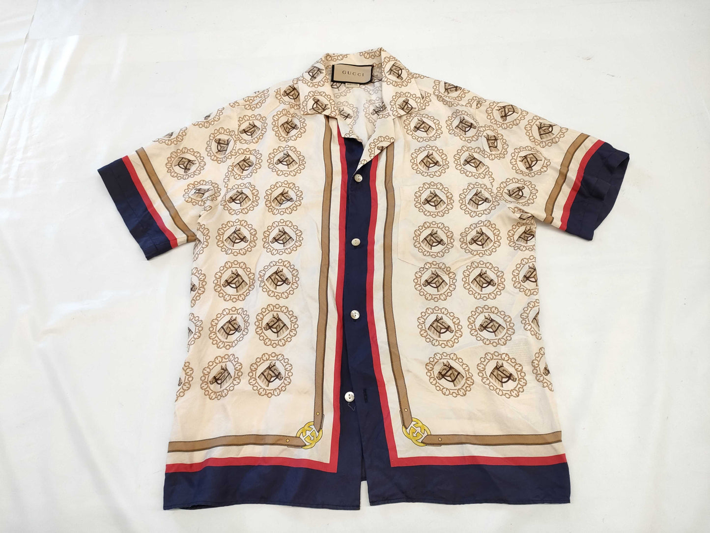 GUCCI Horse Shirt Men's Horse Silk