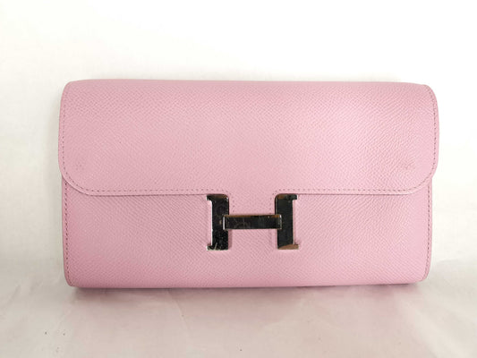 HERMES Constance To-Go Long Wallet with Z Stamp, Epsom Leather, Silver Hardware