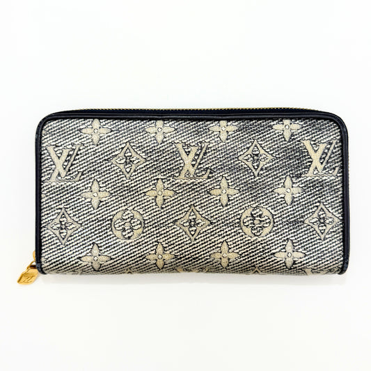LOUIS VUITTON Monogram Jacquard Zippy Wallet, Navy, M82468, Wallet, Box, Dust Bag Included