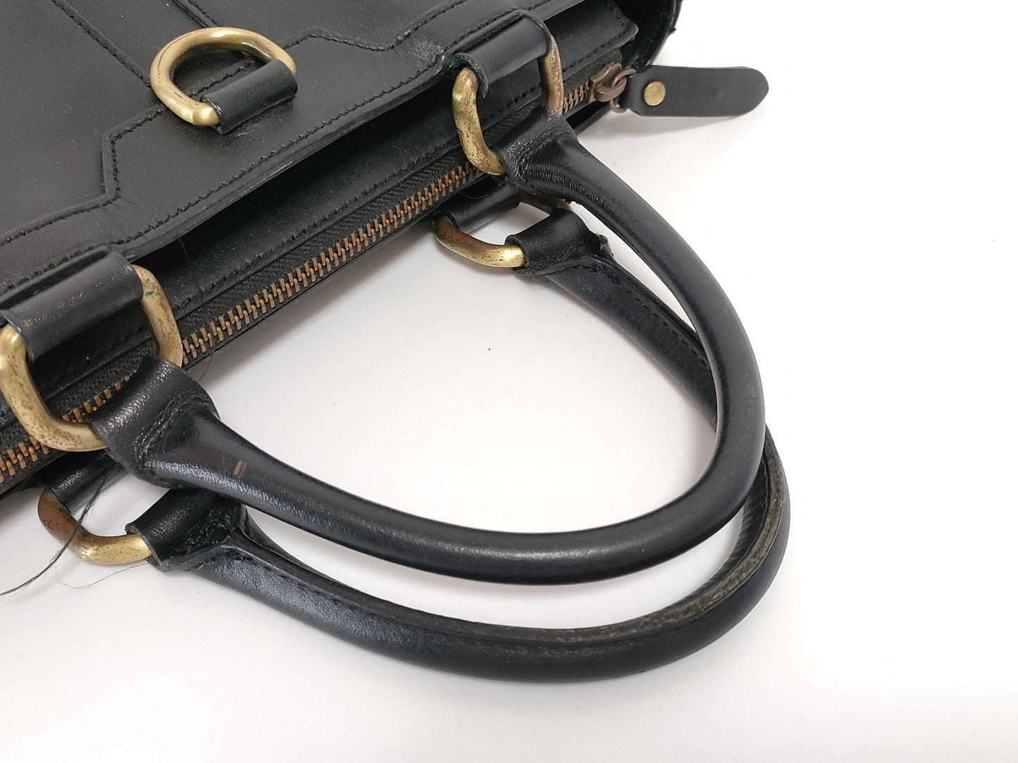 BURBERRY Black Leather Handbag Z6129 Handbag