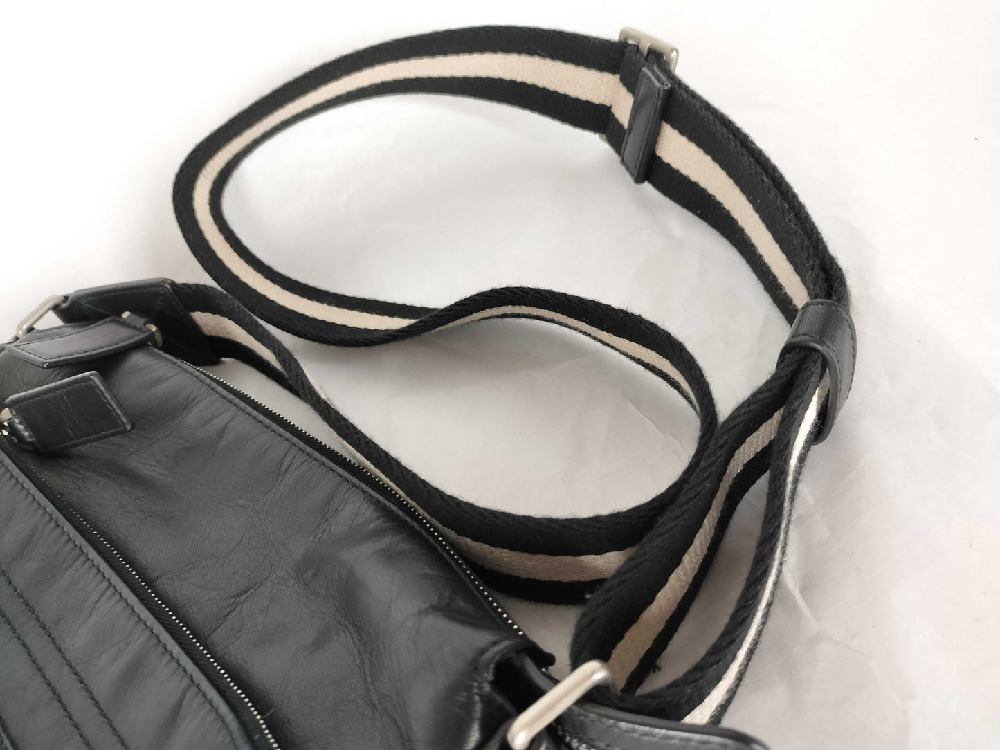 BALLY Leather Trainspotting Shoulder Bag, Black