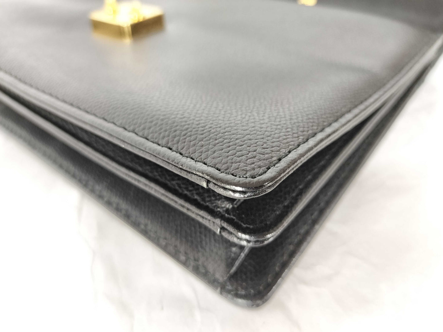 Yves Saint Laurent Leather Clutch Bag with YSL Logo