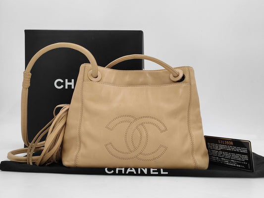 CHANEL Fringe Tortoiseshell Shoulder Bag