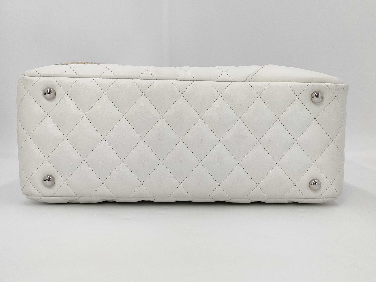 CHANEL Cambon Line White Bag Warranty 9848691 Handbag