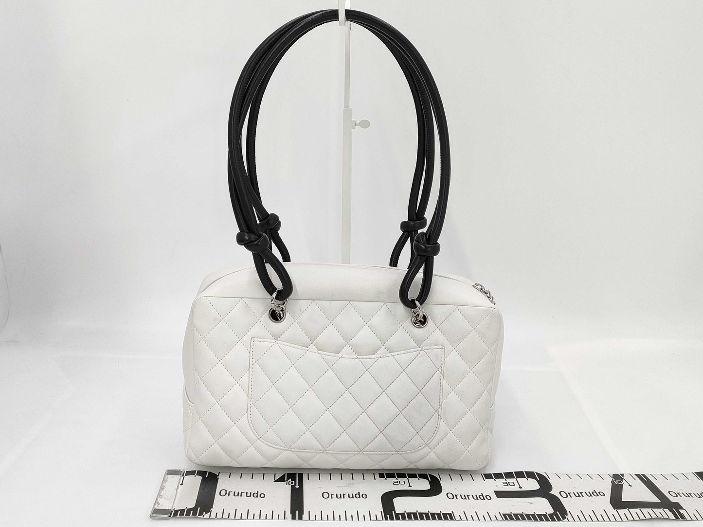 CHANEL Cambon Line White Bag Warranty 9848691 Handbag