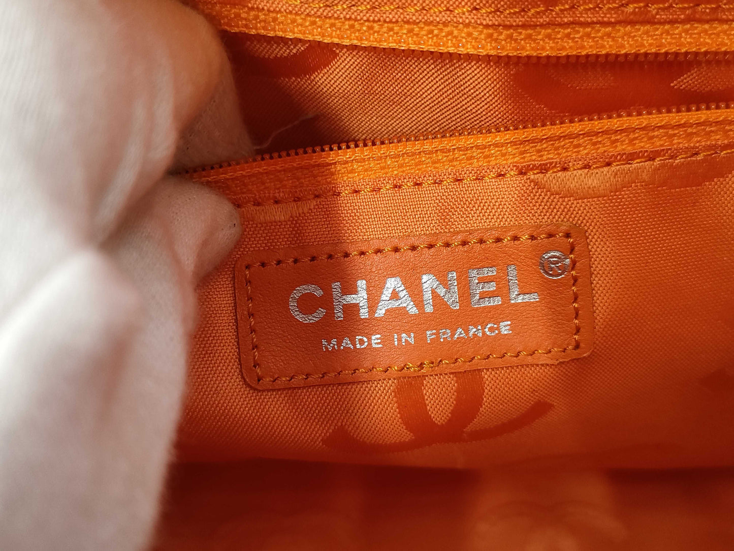 CHANEL Cambon Line White Bag Warranty 9848691 Handbag