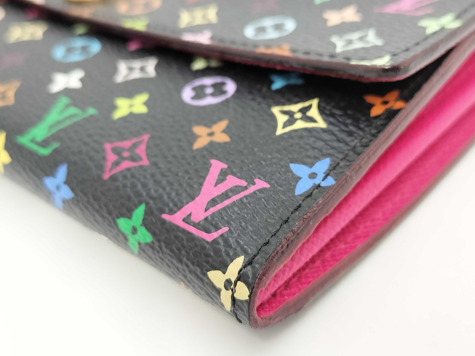 LOUIS VUITTON LV Portefeuille Sarah Multicolor Black M93747 Wallet with Box