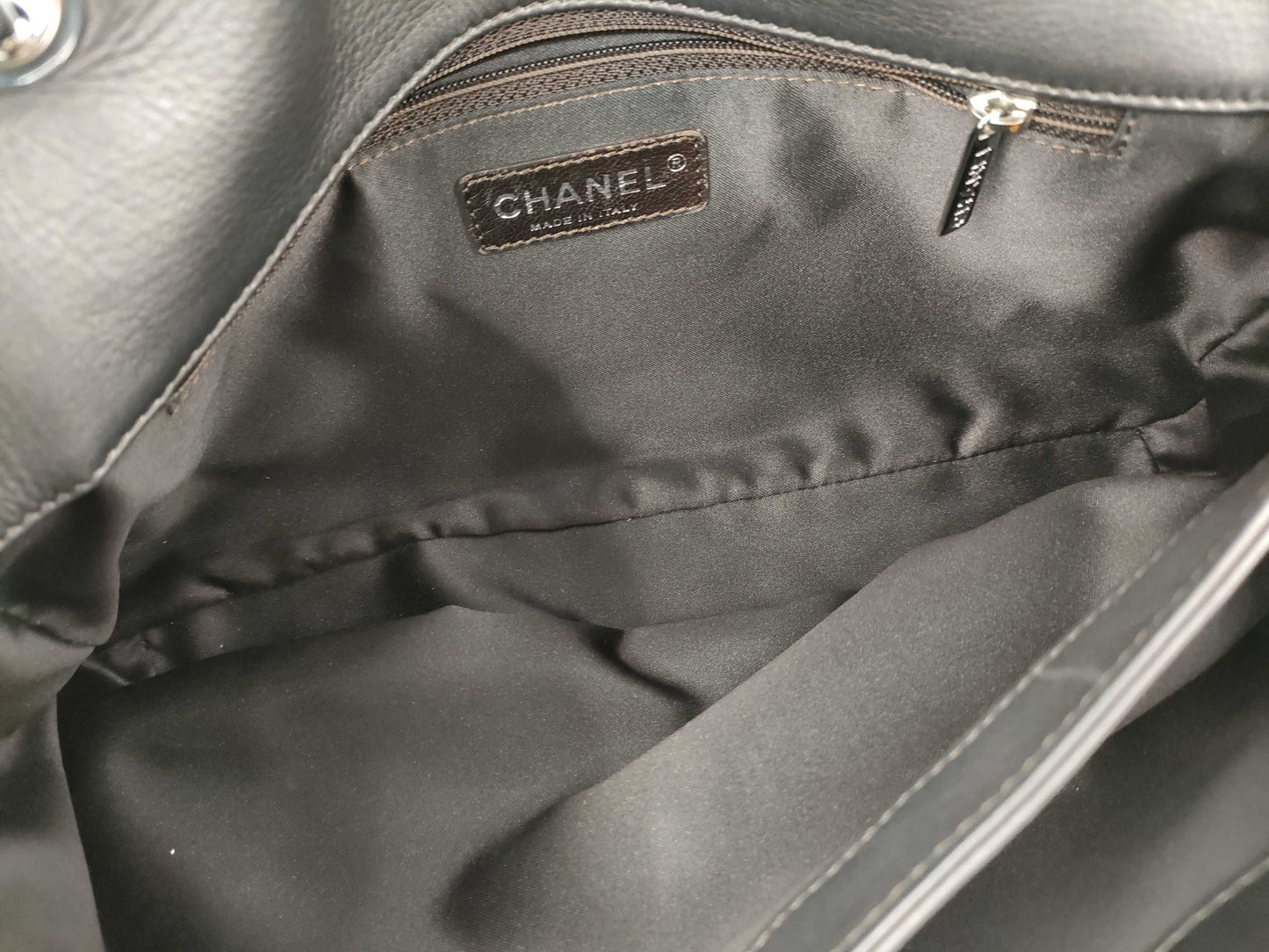 CHANEL CHANEL Chain Shoulder Bag, Gray, Silver Hardware, G Card, Seal, Quilted Shoulder Bag