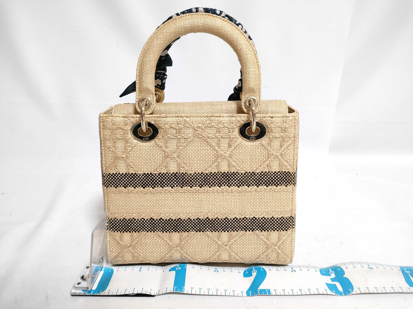 Dior Lady Delight Medium Cannage Raffia Handbag