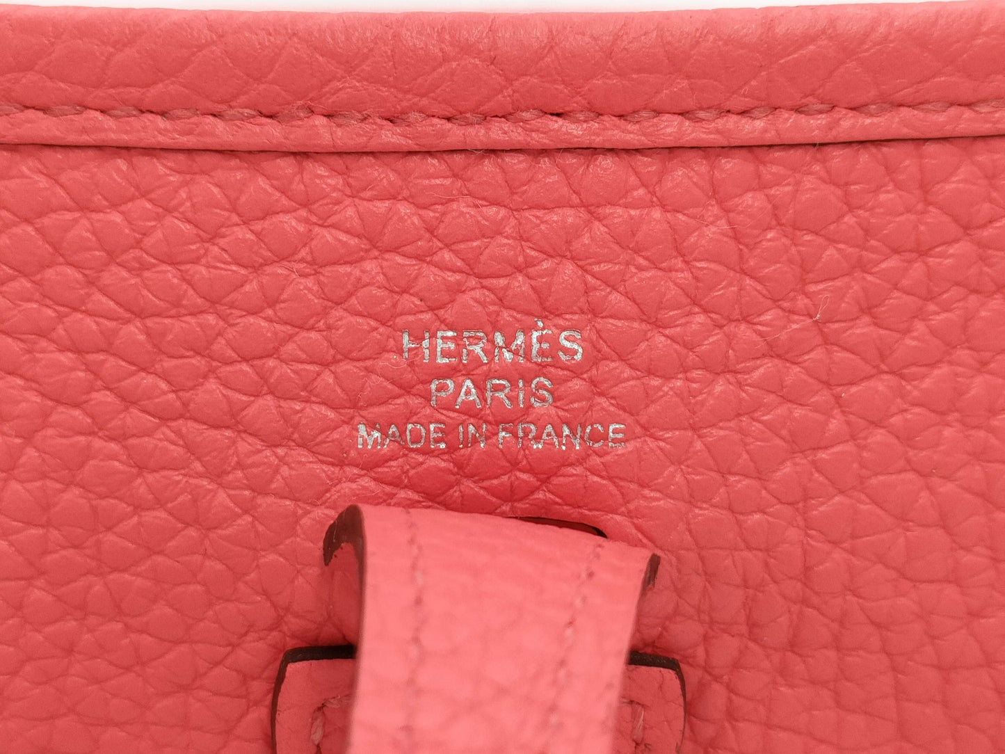 HERMES Evelyn TPM Amazon Rose Texas Taurillon Clemence Leather Shoulder Bag with Silver Hardware and B Stamp