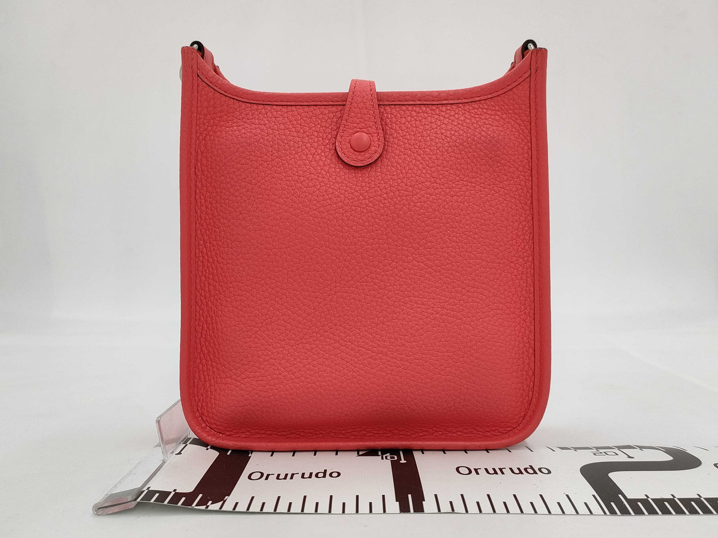 HERMES Evelyn TPM Amazon Rose Texas Taurillon Clemence Leather Shoulder Bag with Silver Hardware and B Stamp