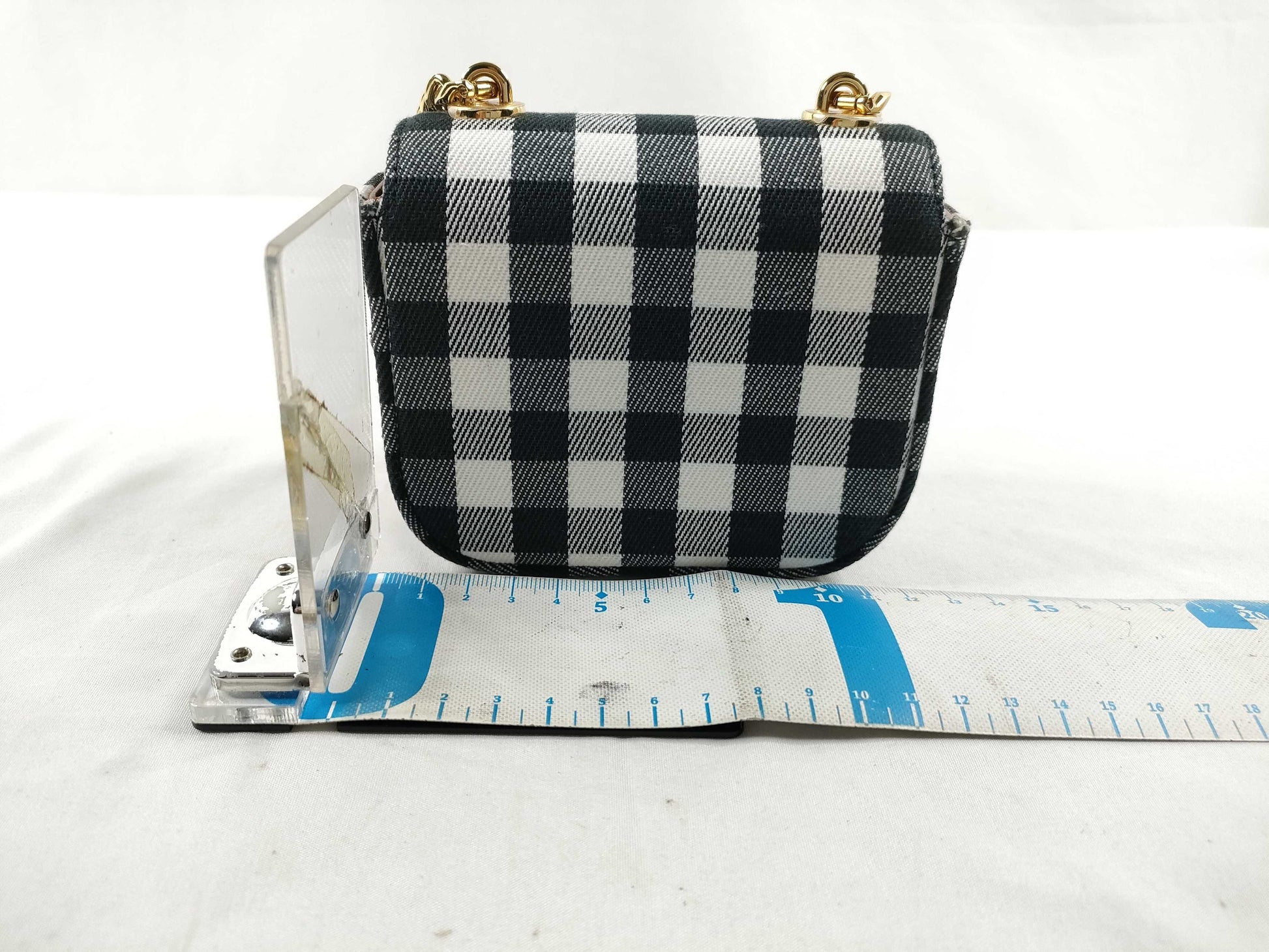 CELINE Triomphe Canvas Gingham Check Shoulder Bag