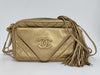 CHANEL Lamb V-Stitch Fringed Shoulder Bag with Seal