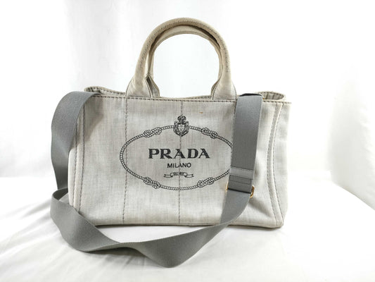 PRADA Canapa Tote Bag with Strap