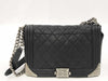 CHANEL Boy Chanel Lamb Floral Chain Shoulder Bag with Seal