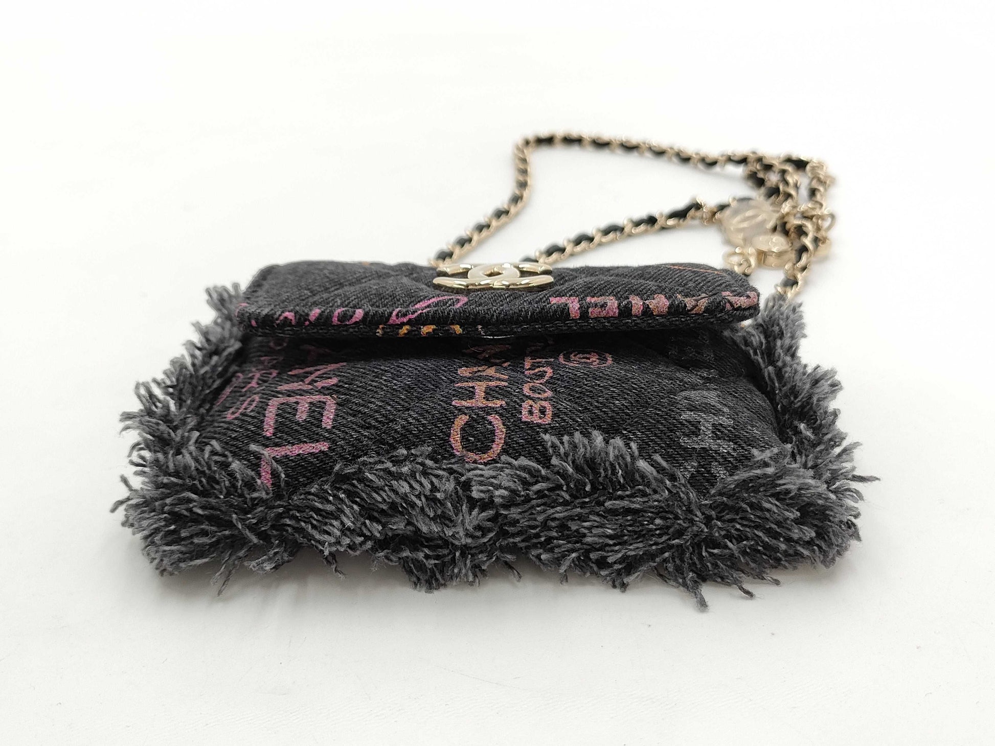 CHANEL Matelasse Denim Chain Shoulder Bag, 32 Series, with G Card
