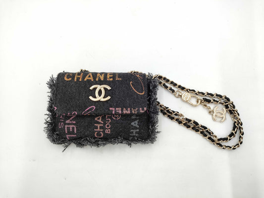 CHANEL Matelasse Denim Chain Shoulder Bag, 32 Series, with G Card