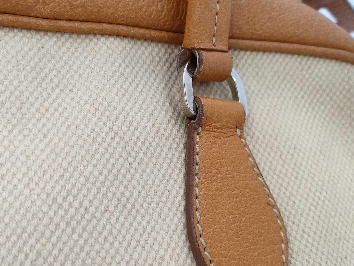 PRADA Canvas Leather Handbag Shoulder Bag Tote Bag