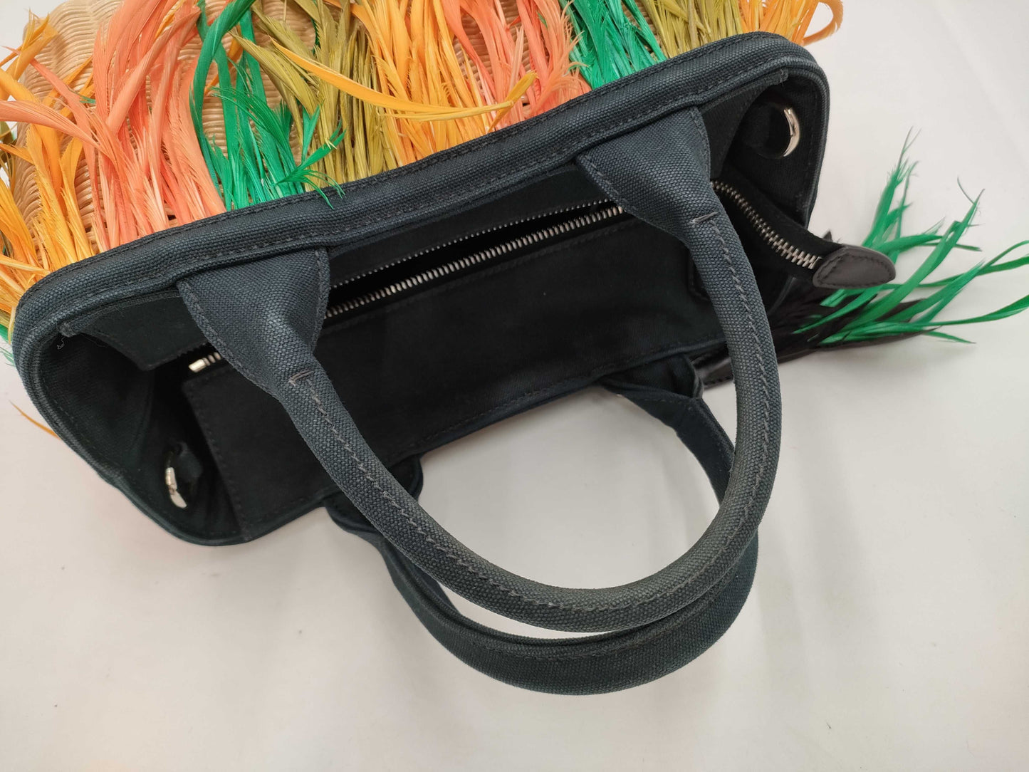 PRADA 1BG835 Wicker Feather Handbag