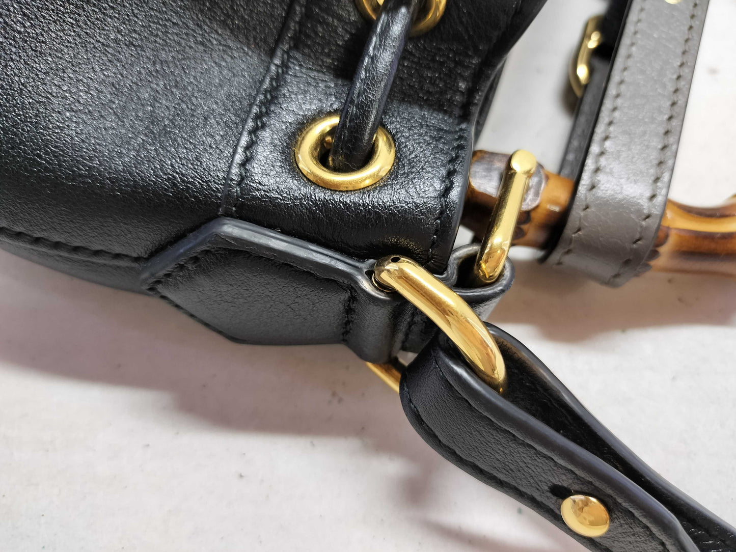 GUCCI Bamboo Gucci Hand Shoulder Bag Handbag