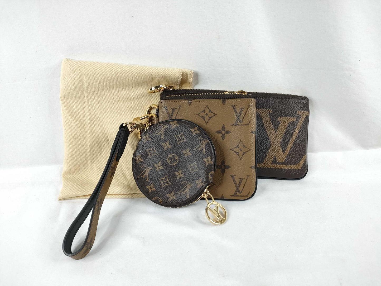 LOUIS VUITTON Louis Vuitton Monogram Wallet Set of 3 with Pouch